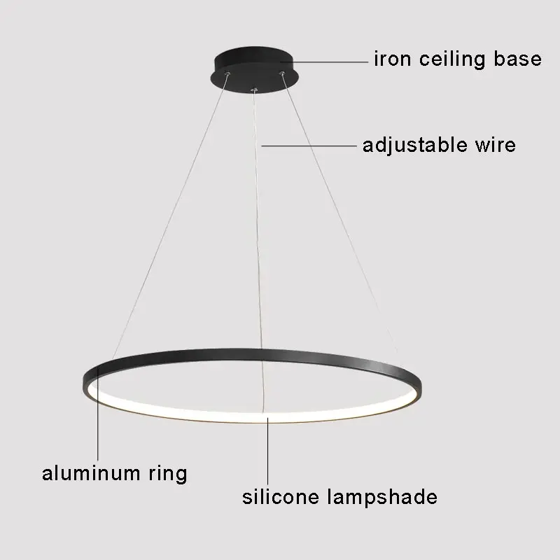 Moderne Ronde Ring Led Hanglamp Voor Eetkamer Woonkamer Center Tafel Keuken Slaapkamer Minimalistische Decor Opknoping Lamp Armatuur