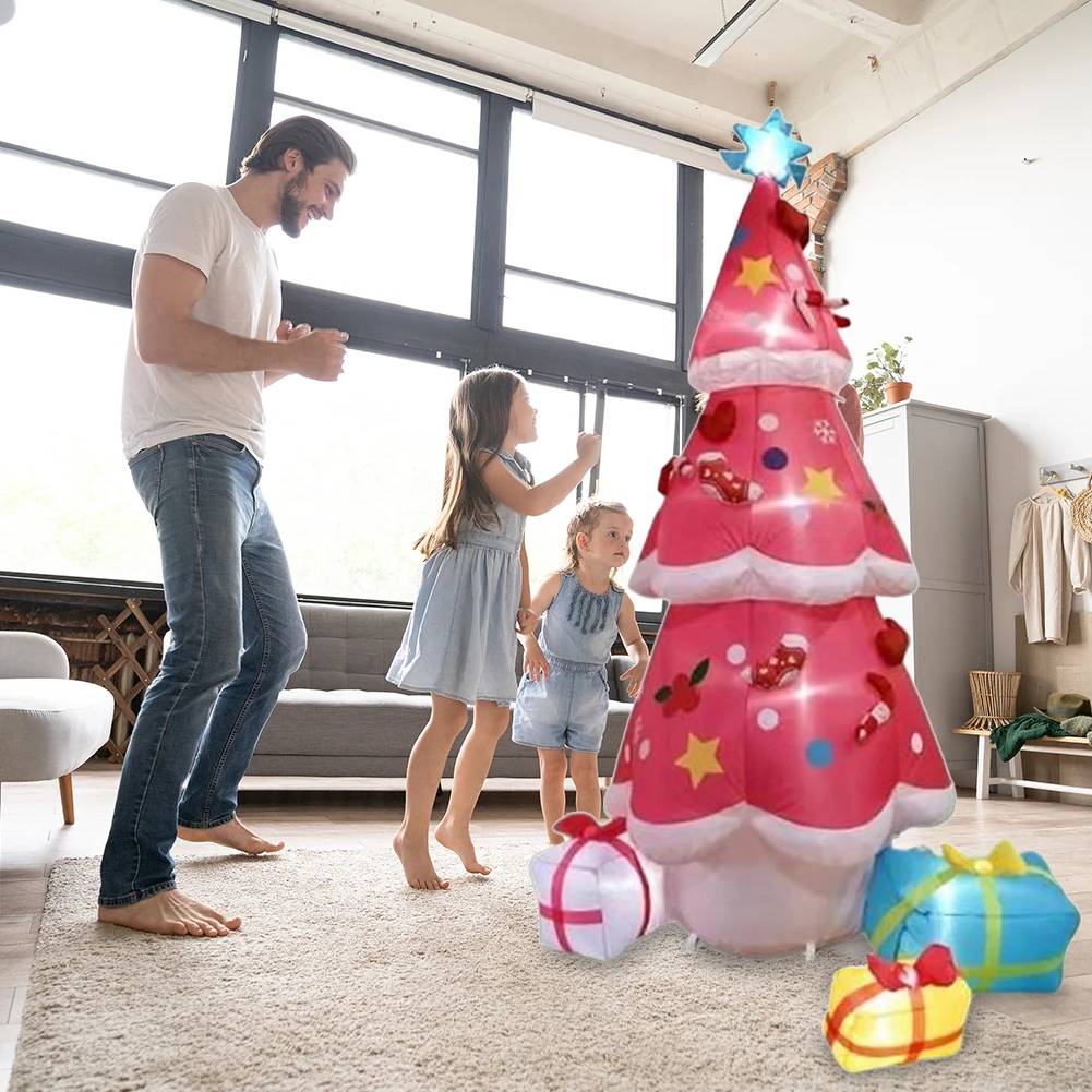 6.9FT Christmas Inflatable Tree Decor with LED Lights Lighted Blow Up Xmas Tree Blow Up Inflatable Tree for Party Holiday Xmas