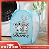 Cartoon Printed Foldable Laundry Basket Nylon Mesh Dirty Clothes Hamper Storage Bin Simple Modern Fabric for Home Organization 2