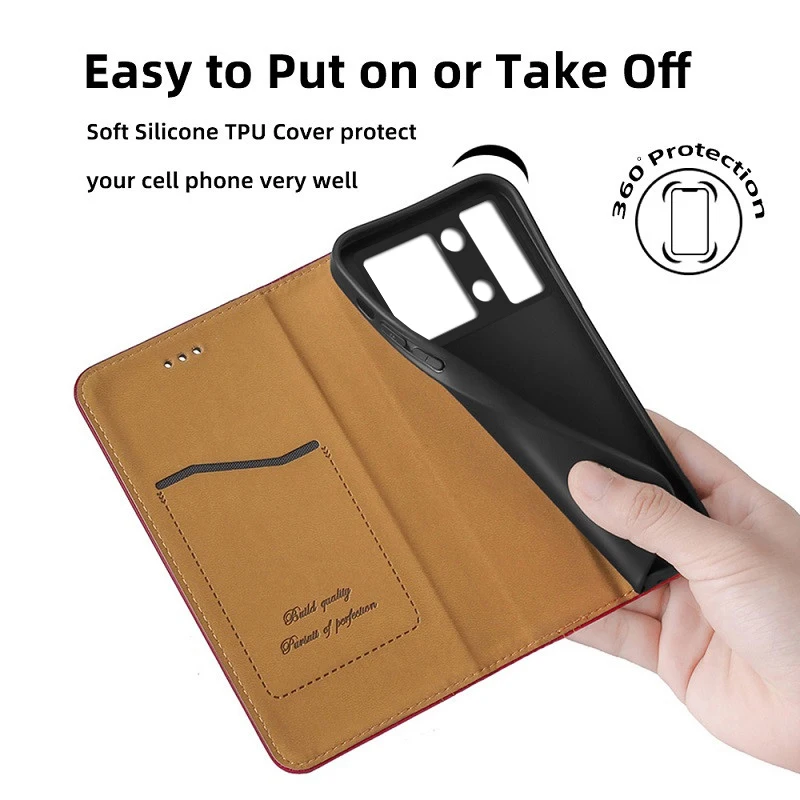 Leather Flip Wallet Phone Case - Elegant Book Style Cover