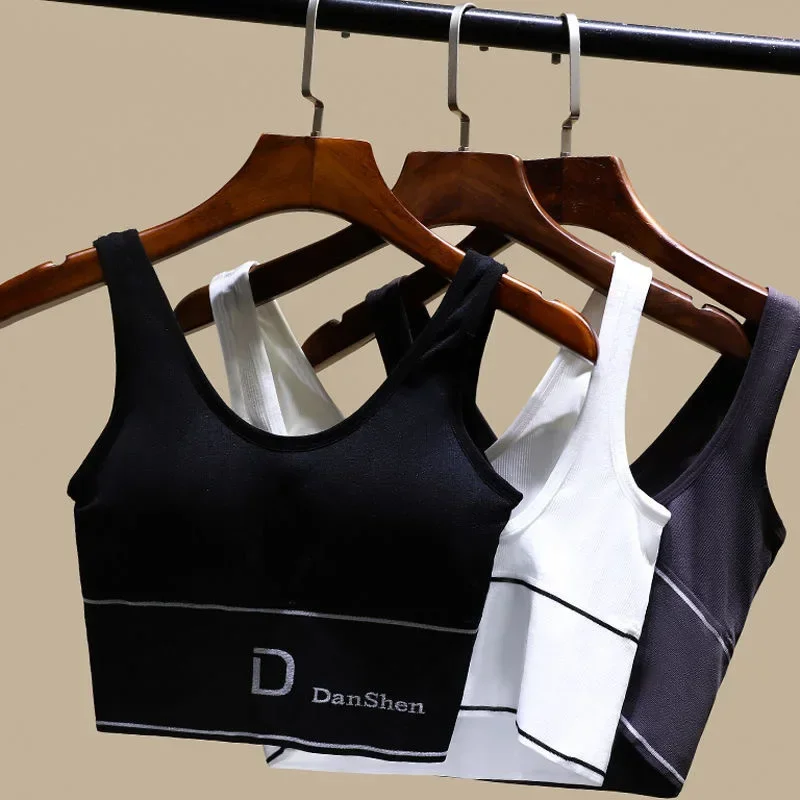 U-شكل المرأة سلس اليوغا الصدرية D رسالة رفع سترة رياضية علوية للصدمات المحاصيل الأعلى المضادة للعرق اللياقة البدنية الملابس الداخلية كل مباراة سترة