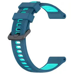 Stylish Two - Tone Sports Silicone Watch Band (22mm) Replacement Wristband Bracelet (Celestial Teal)