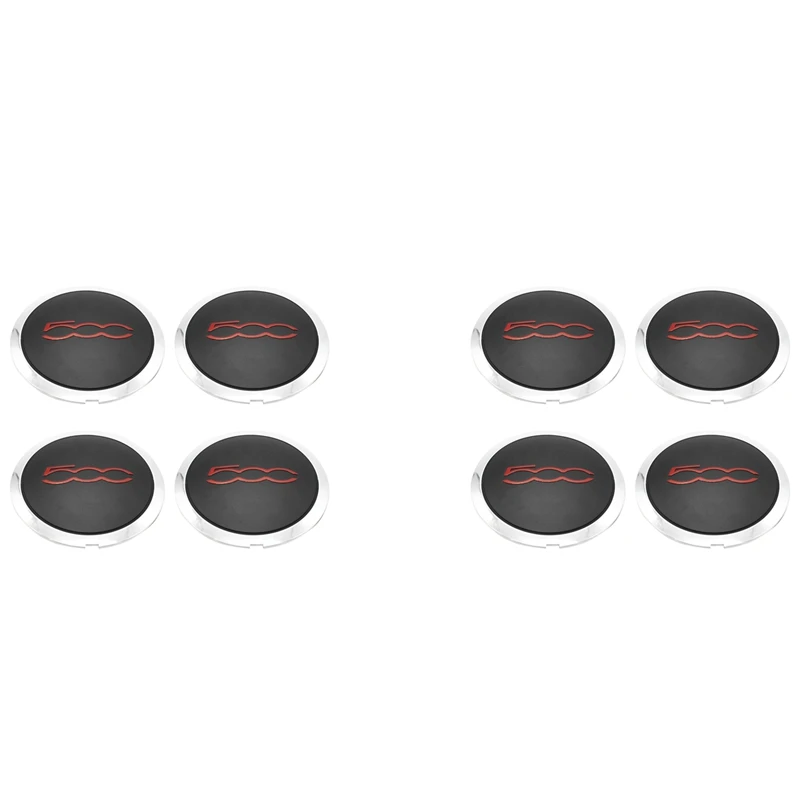 

8Pcs 133Mm Hubcap For Fiat 500 Wheels Centre Hub Caps Set 68078419AC 68078421AC Dust Cover 51884863 Red