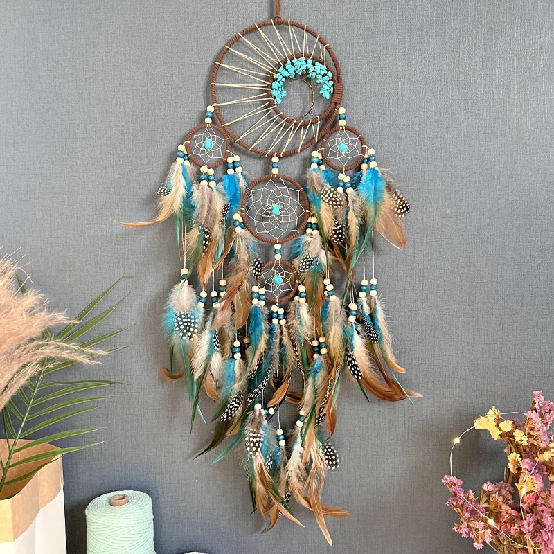 Dream catchers tree of life home decoration indians natural stone feathers manual wall ornaments