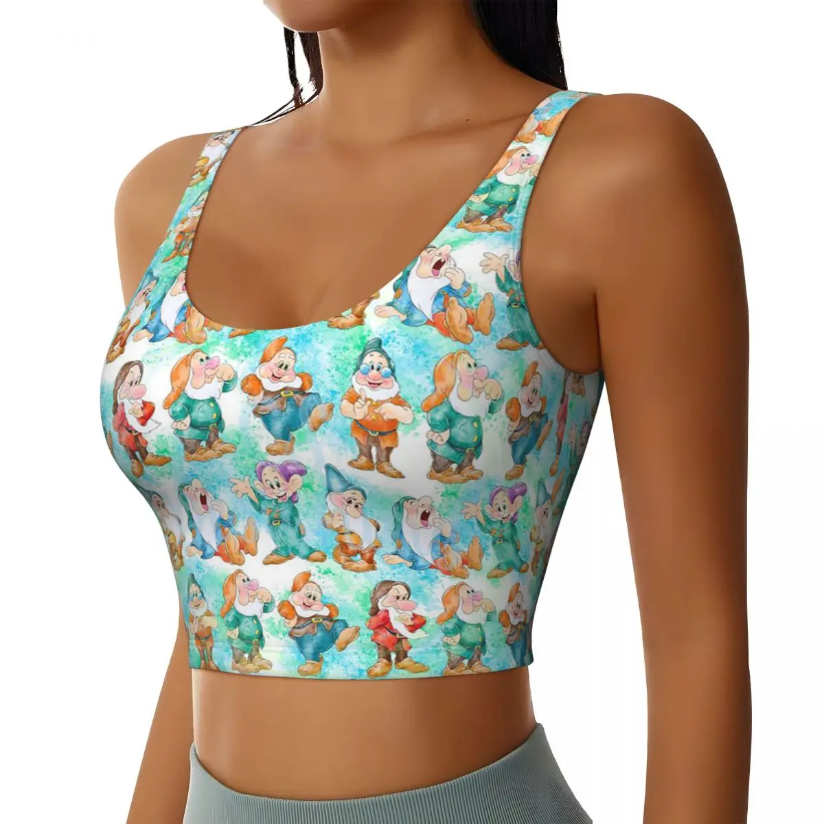 Movie Snow White And The Seven Dwarfs High Impact Sports Bras for Women Seamless Workout Yoga Crop Tank Tops
