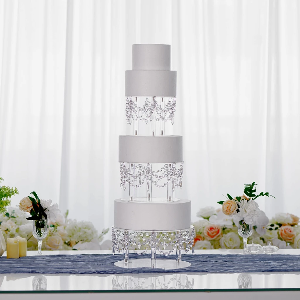 3 Pieces Luxury Transparent Dessert Cake Stand Set Tall Cake Tray Wedding Birthday Part... - SKU LDCS1310 - UGI Packaging