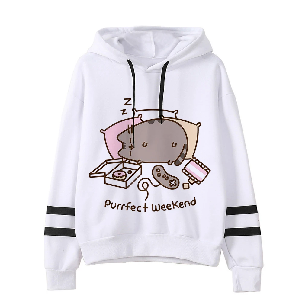 thumbnail image 1 of Ullzang-Sudadera con estampado de gato Pusheen para mujer, ropa con capucha de estilo coreano, Kawaii, Harajuku, 1 of 5