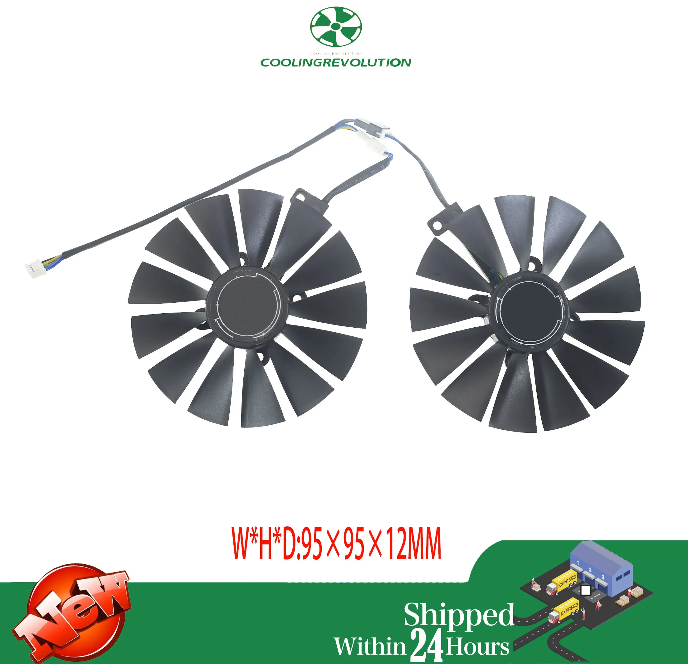 T129215SM 95mm Cooler Fan , Compatible For ASUS ,Strix RX 470 580 570