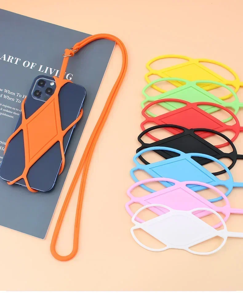 Silicone Universal Neck Phone Lanyard Case - 8 Color Options