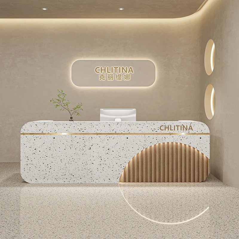 Small Reception Desk Study Spa Counter Long Office Console Reception Desk Gaming Mostrador Recepcion Beauty Salon Furniture