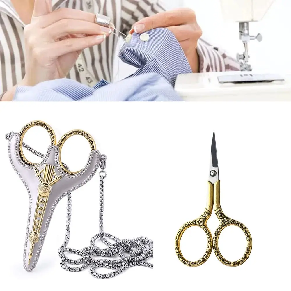 Tailor Scissors With Cover Hanging Chains Embroidery Thread Sewing Scissors For Needlework Fabric Cutting