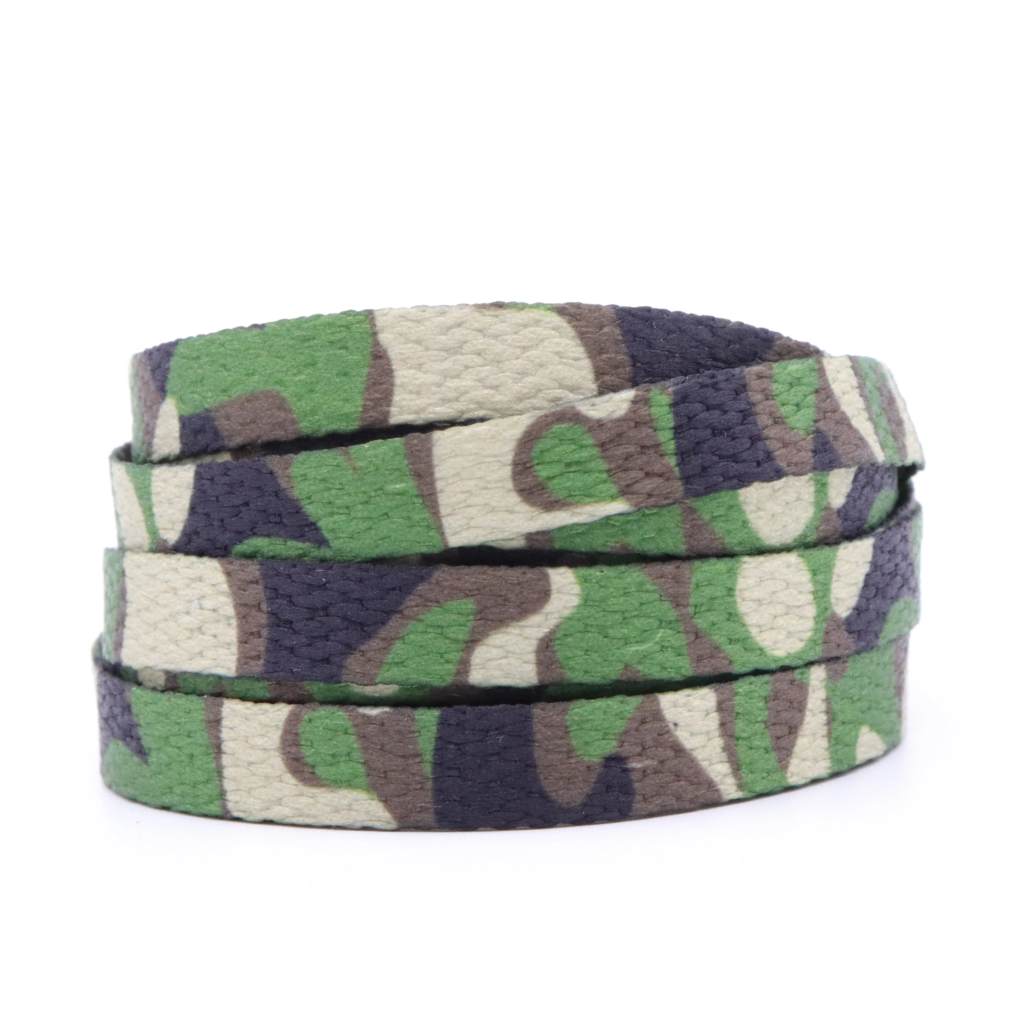 Weiou 7mm Digital Print Flat Camouflage Shoelaces Sublimated Heat Transfer Sneakers Sports Shoe Laces For Casual Athletic Boots