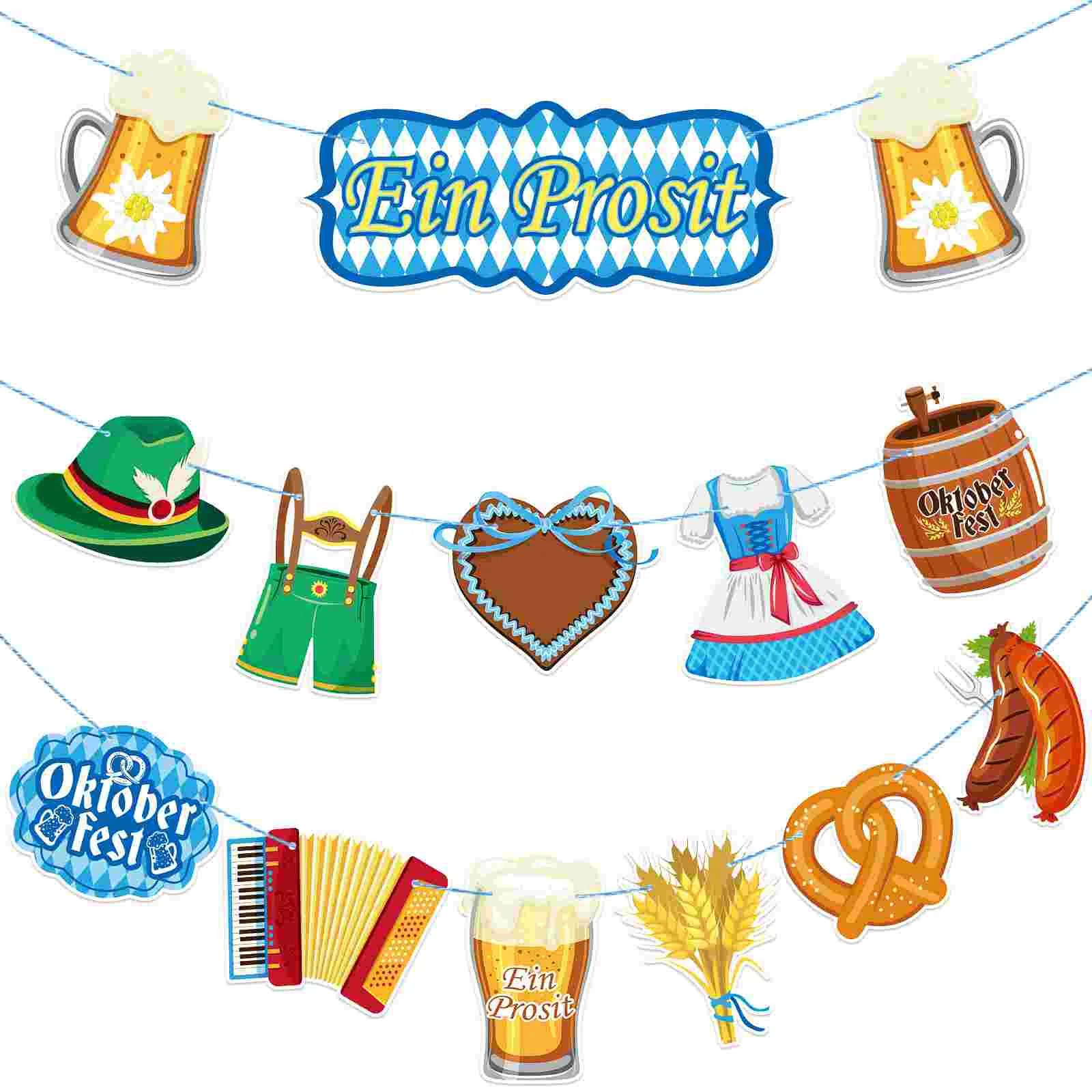 

PRETYZOOM Oktoberfest Sign Banner Oktoberfest Bavarian German Party Bunting Party Backdrop Decoration