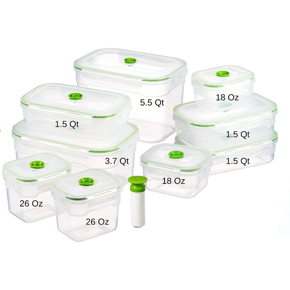 VacuumSaver 6-piece Vacuum Seal Food Storage Container Set 