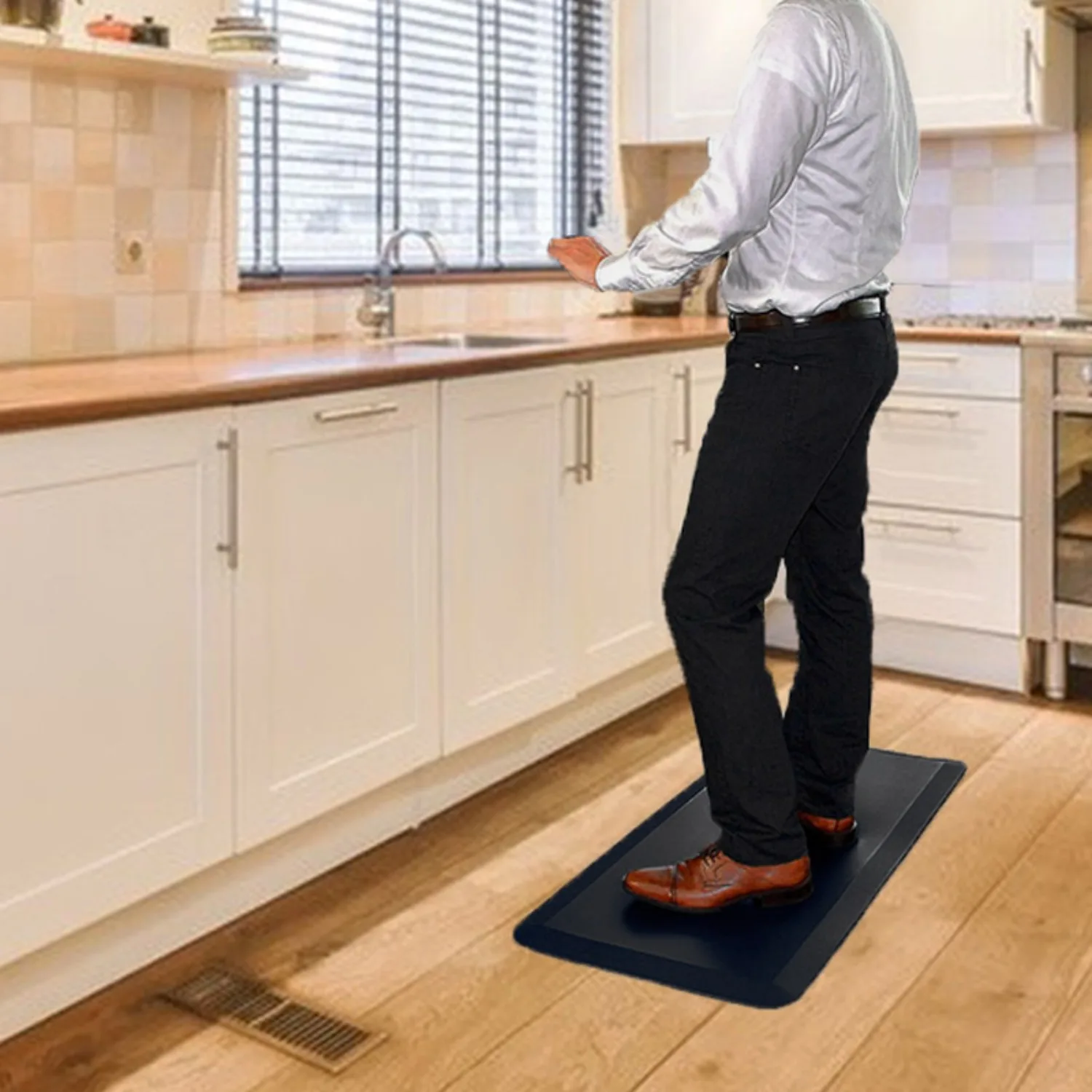 Floor Mat - 3/ 4" Standing Desk Mat - Cushioned Kitchen Mat, Comfort at Home, Office, Garage - Non Slip, Durable - Non Slip (20"