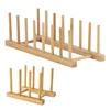 Dish Drainer Plate Rack Bamboo Shelf Cups Display Stand Drainer Holder Pan Cover Drying Organizer Kitchen Accessory
