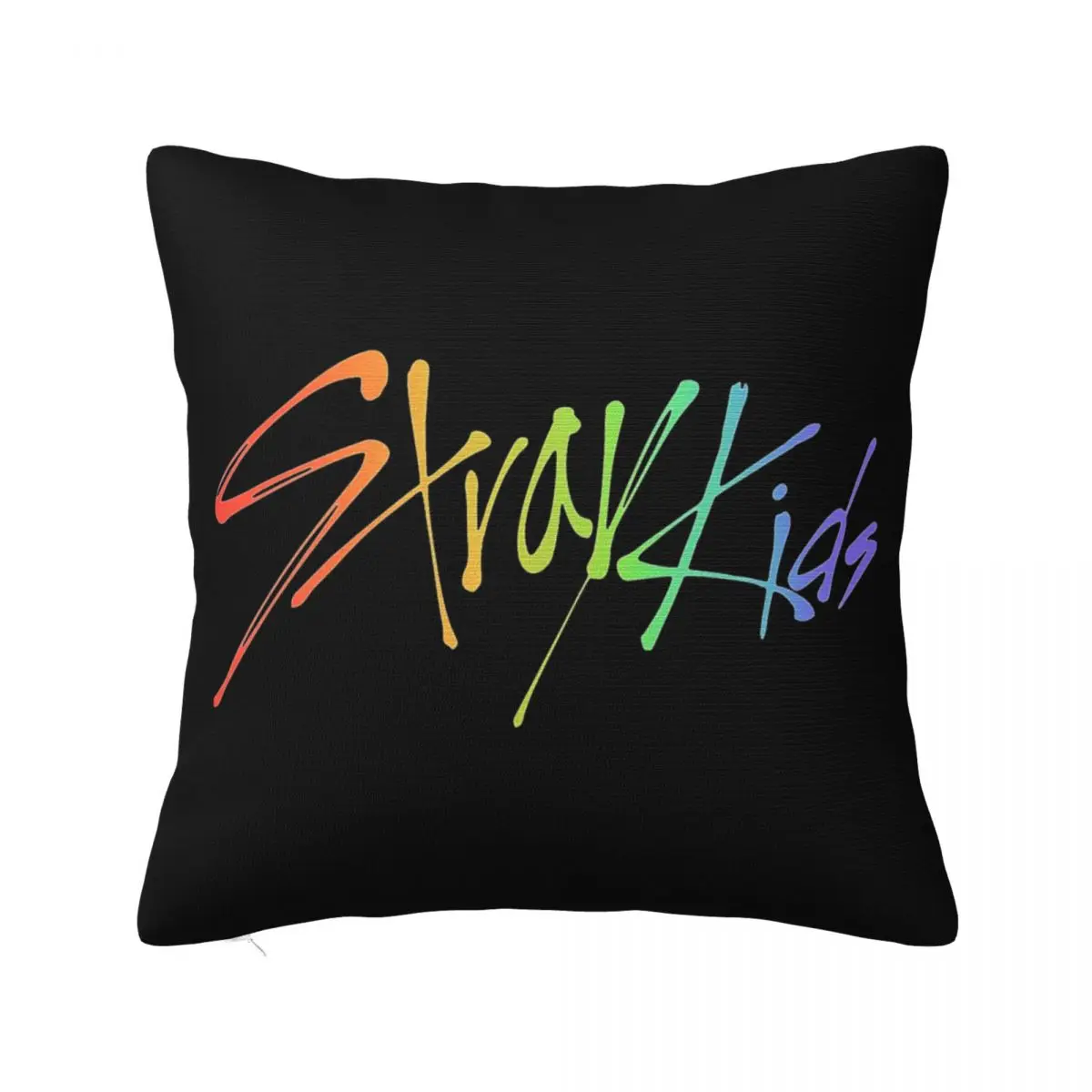 

Stray Kids Rainbow Logo Pillowcase Printed Fabric Cushion Cover Gift Throw Pillow Case Cover Home Dropshipping 45*45cm