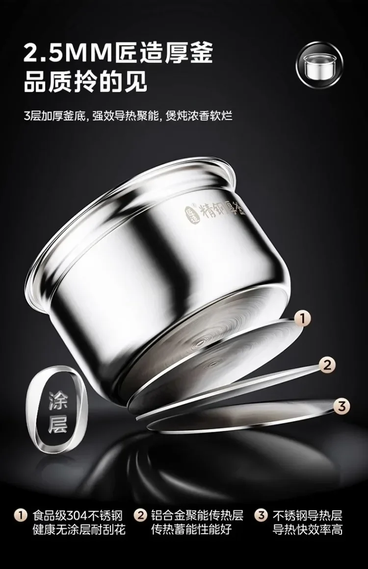 Description Picture 5 of item220V Midea Large Capacity Electric Pressure Cooker with Stainless Steel Interior and Non-stick Coating C