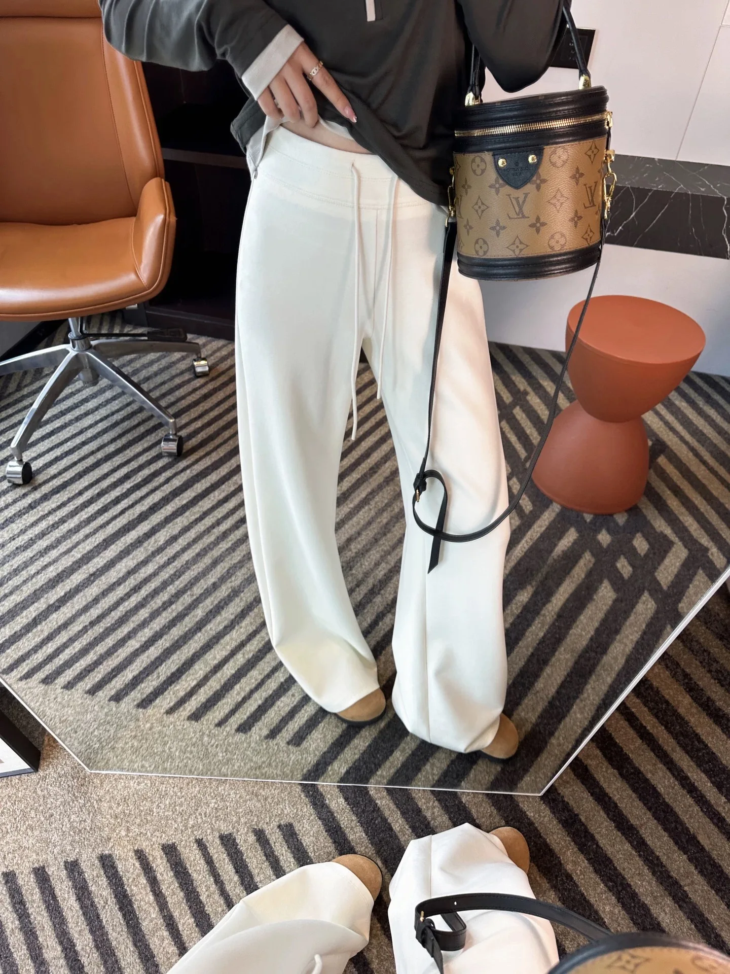 출산 캐주얼 바지 봄 가을 루즈핏 스포츠 웨어러블 아우터 바지 임산부를 위한 드로스트링 긴 바지