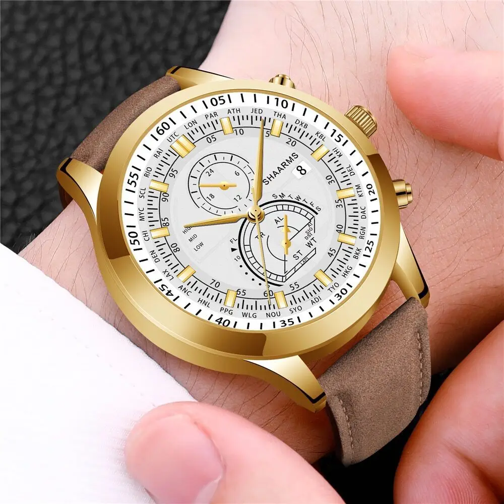 

Luxury Men's Clock Casual Sport Watches Man Leather Band Calendar Quartz Watch Reloj Hombre Erkek Kol Saati Sale Dropshipping
