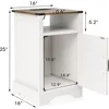 Nightstand Set of 2, White End Table with Charging Station, Tall Farmhouse Bedside Table with Large Storage and Shelf 2