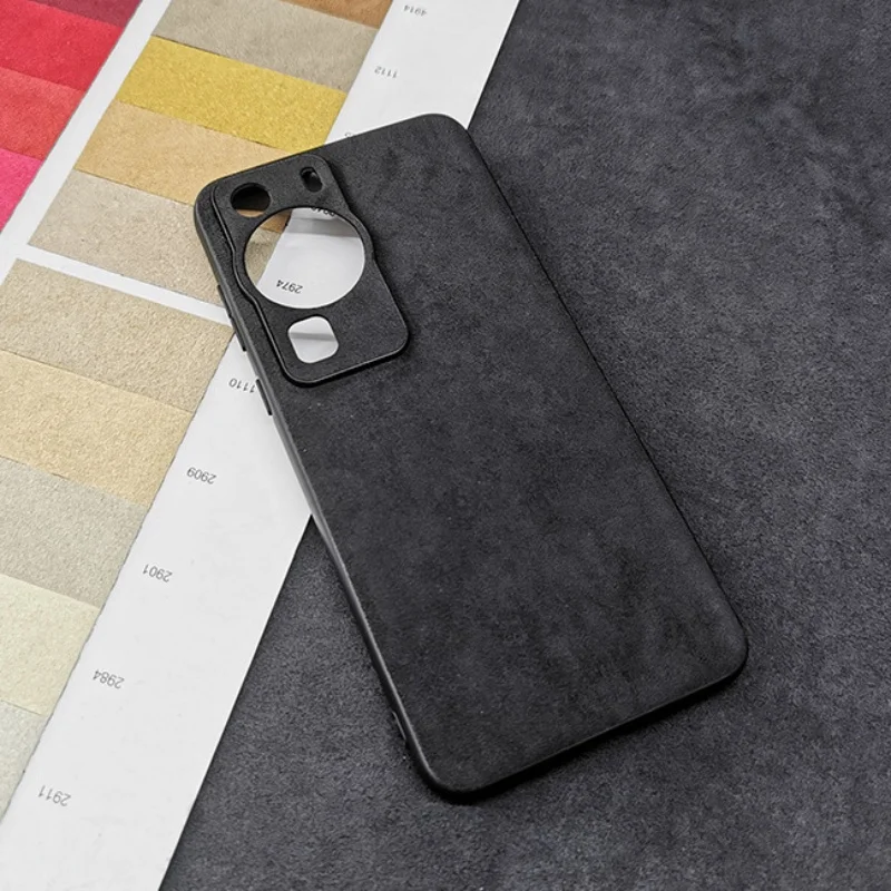 

Роскошный замшевый кожаный чехол из алькантары для телефона Huawei P60 Pro P50 Карманный P50Pro прецизионный отверстие противоударный поворотный Меховой чехол