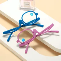 Magnifying Glasses Rotating Makeup Reading Glasses Anti Blue Light Make-up presbyopic Eyeglasses Diopter +1.0 +1.5 +2.0 To +4.0 3