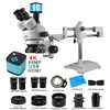 3.5X 90X 180X Simul-Focal Double Boom Stand Trinocular Stereo Zoom Microscope 48MP 4K HDMI USB Camera 144 LED Light Microscopie 1