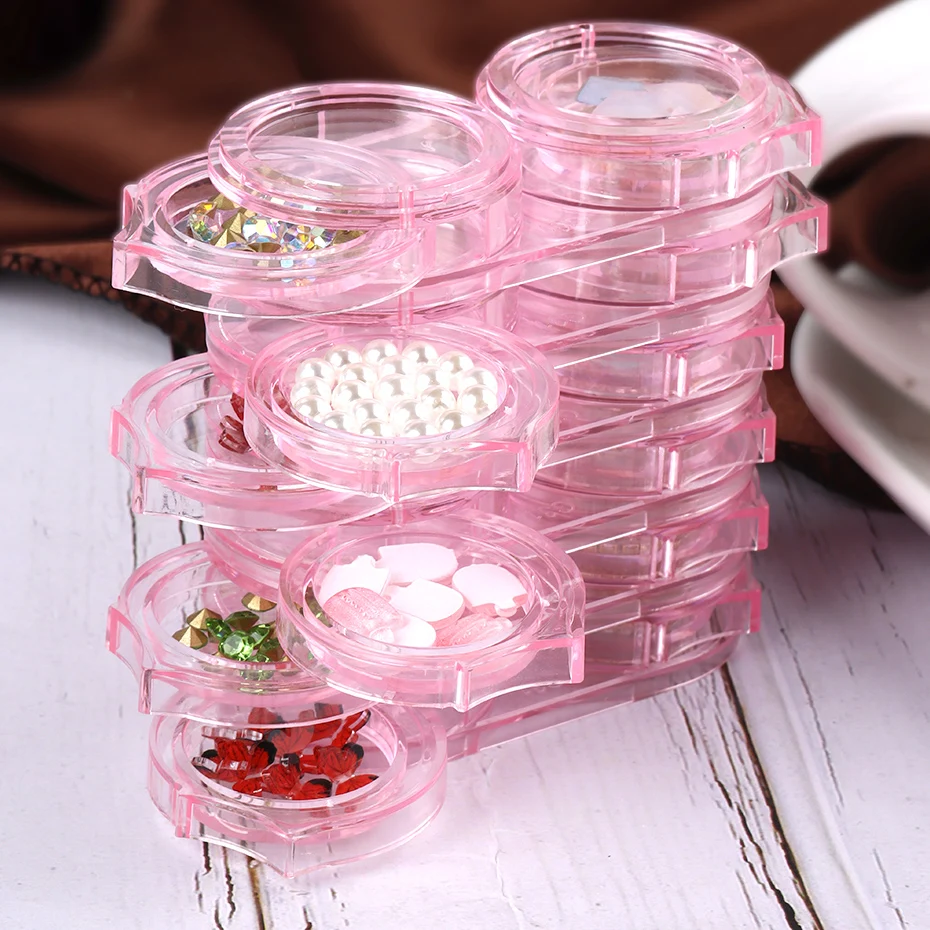

Nail Art Sotrage Box Rhinestones Gems Jewelry Beads Nail Charms Plastic Container Holder Case Empty Organizer DIY Manicure Tools