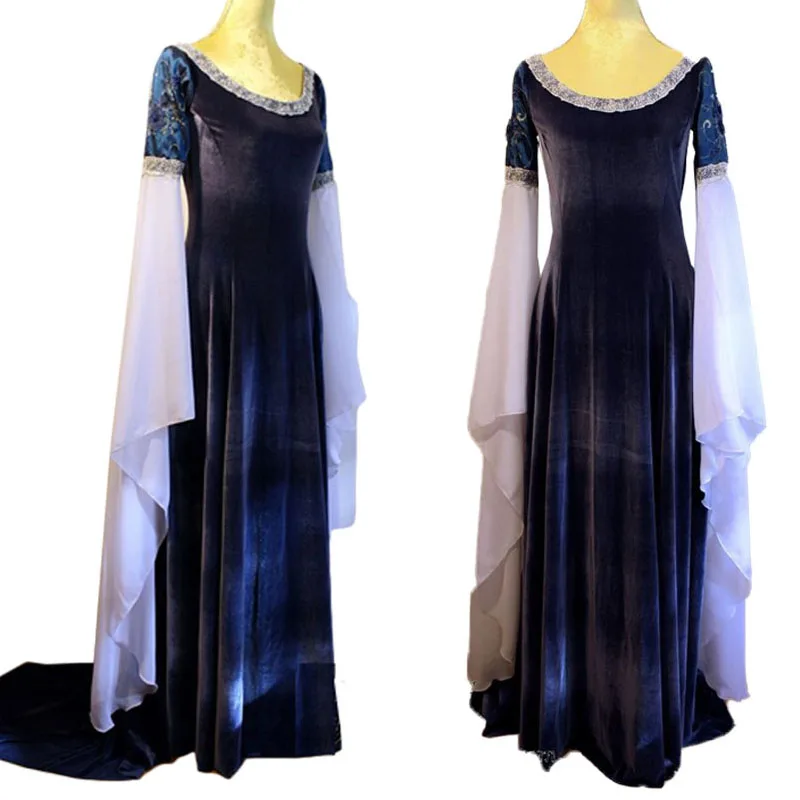 Disfraz de elfo el Señor de los anillos mujer, de manga larga maxivestido, renacentista, para Halloween| | - AliExpress