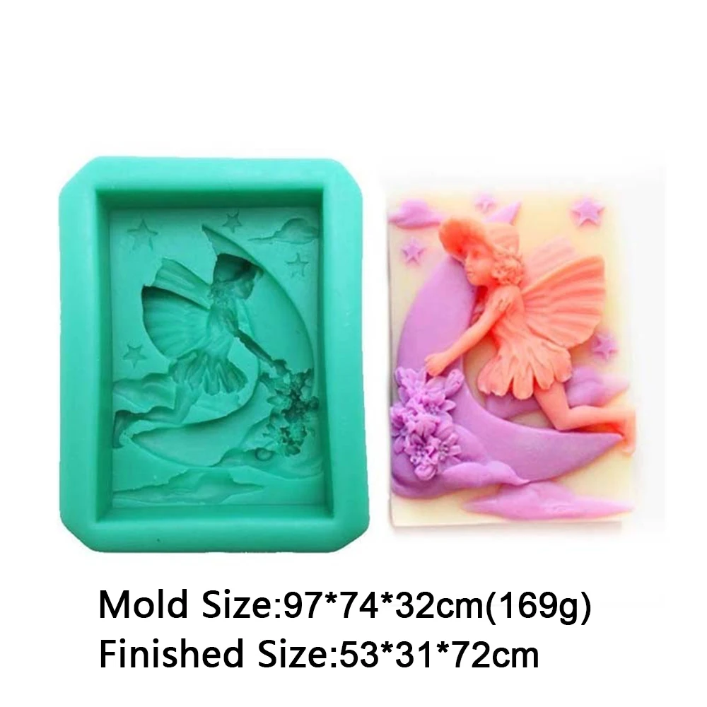 Stampo in silicone angelo bimbo con fiore tra le mani per sapone gesso artigianato decorazione spirituale tenera creativa