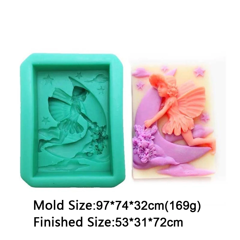 Monbedos Stampo in silicone a forma di angelo sapone sapone per sapone fata angelo 
