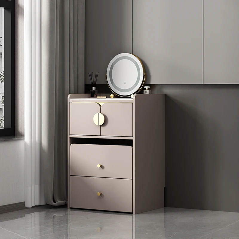 

Light Luxury Dresser Storage Cabinet Integrated Simple Modern Bedroom Advanced Small Apartment Dresser Table Multi-Functional