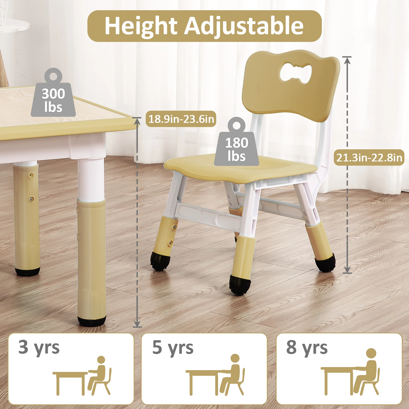 Height Adjustable Toddler Table