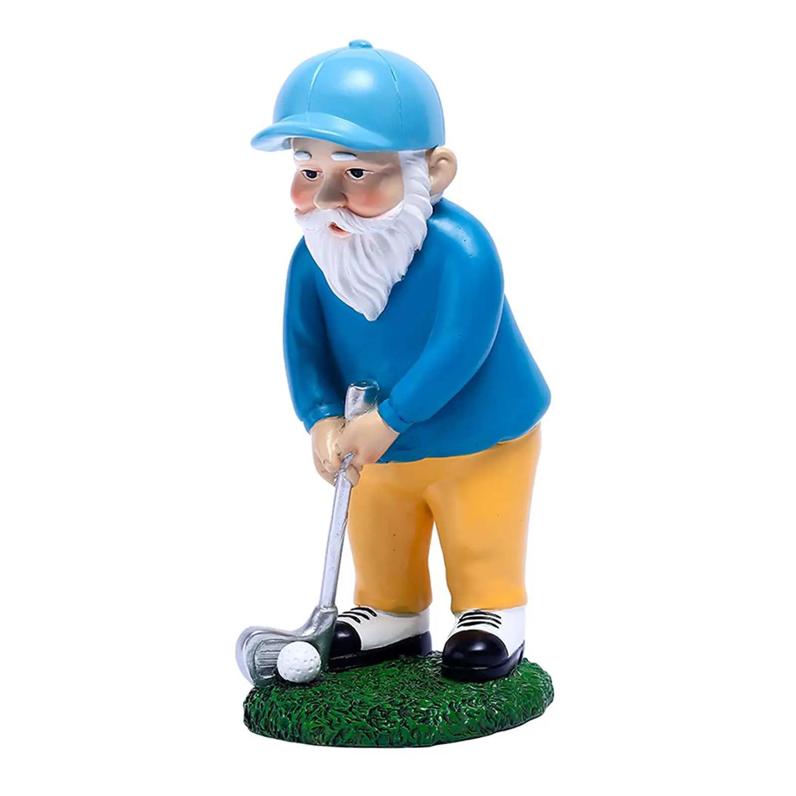 Resin Mini Gnome Figurine Dwarf Sculpture Housewarming Golfing Garden Statue