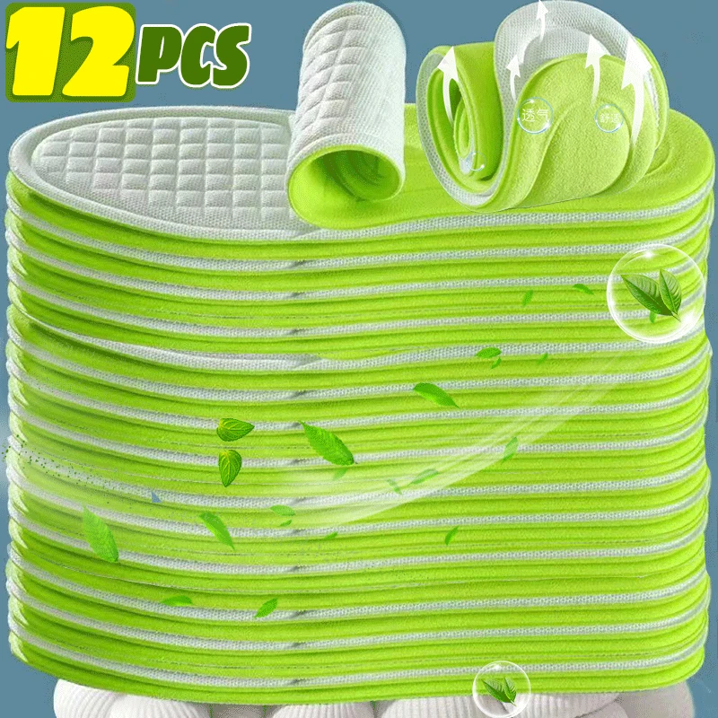 thumbnail image 1 of Plantillas ortopédicas de espuma viscoelástica suave, 2/12 unidades, desodorizantes, para calzado deportivo, que absorben el sudor, suaves y antibacterianas, 1 of 5
