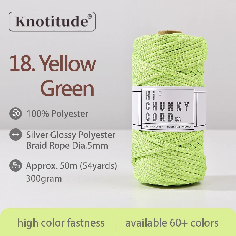 Silver Shimmer Macrame Rope - 5mm, 50m Spool, Glittered Finish
