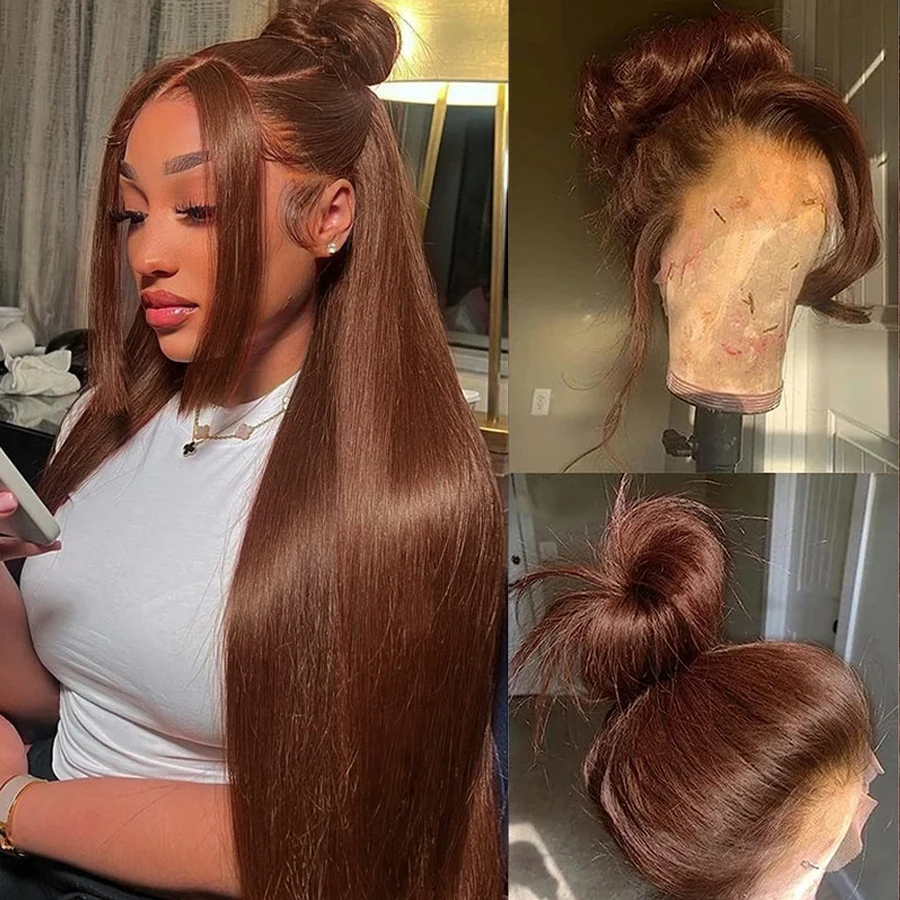 Lace Front Wig, Human Hair Wig-13X4 Straight Lace Front Human Hair Wig 180Density 4X4 Frontal Brazilian Remy