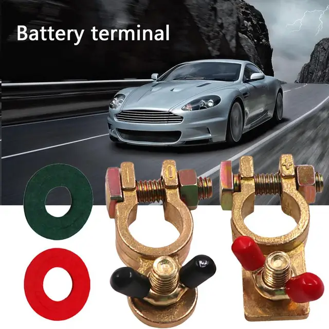 Bolatus Pack of 2 Battery Terminals, Car Connections, Shear Load, Positive  and Negative Battery Connection, Pole Terminals, Car Battery for Car