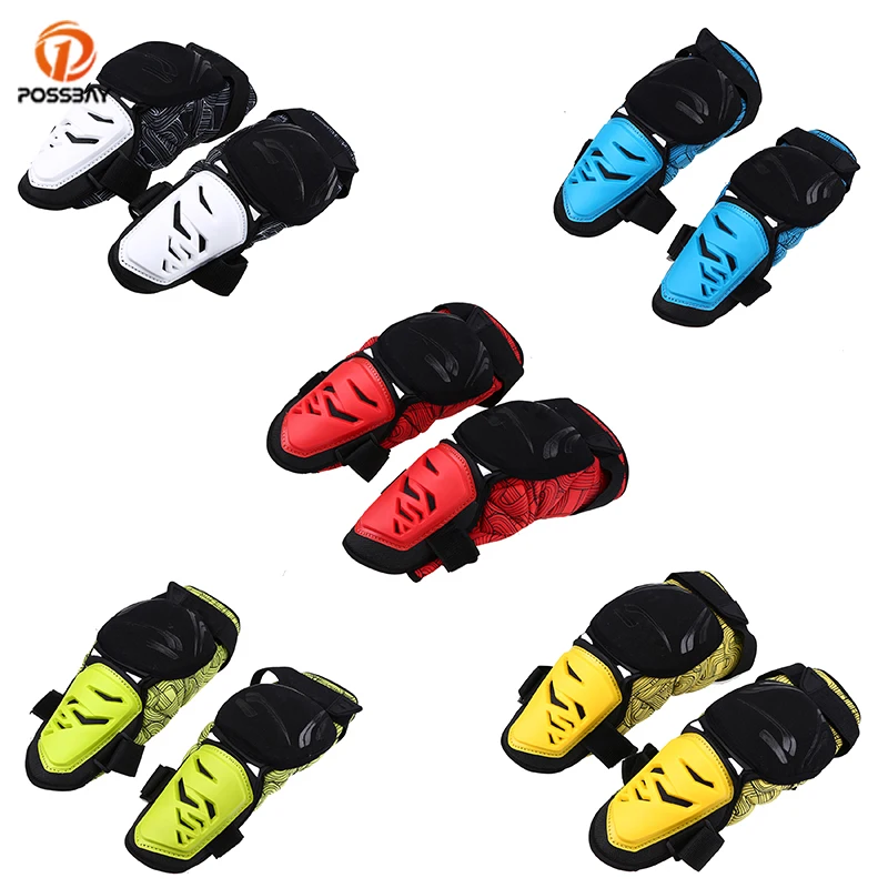 

POSSBAY Red Yellow Green Blue White Knee Pads Protective Gear Off Road Motocross Outdoor Sports Cycling Safety Protector Kneepad