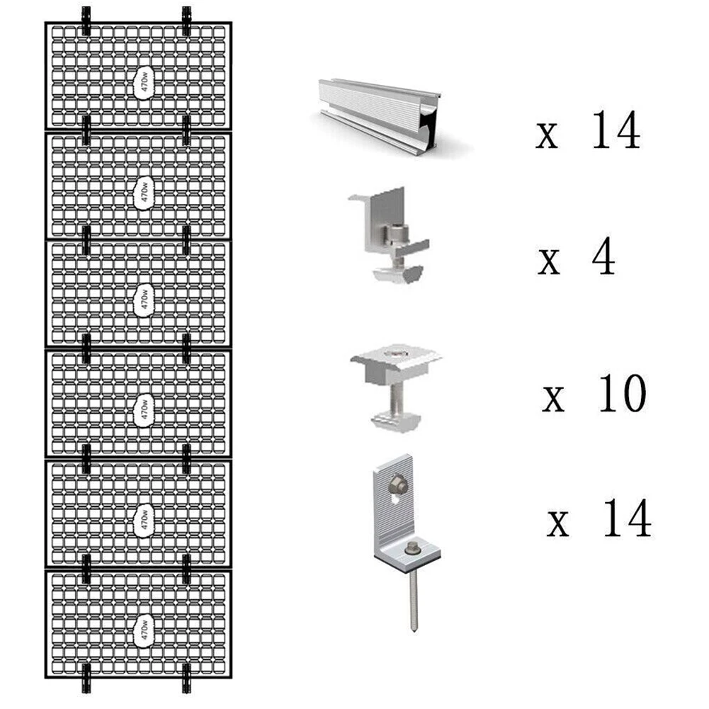 

Solar Rail Alu Mounting Rail Solar System Accessories Set 200mm *56mm*30mm Aluminum Alloy For Flat Roof Metal Roof