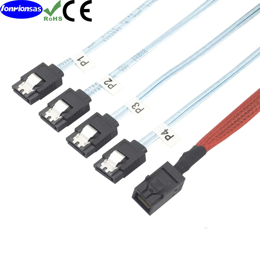 �̴� SAS HD SFF-8643 TO 4 SATA 7 �� �� ���� �÷� ���̺�