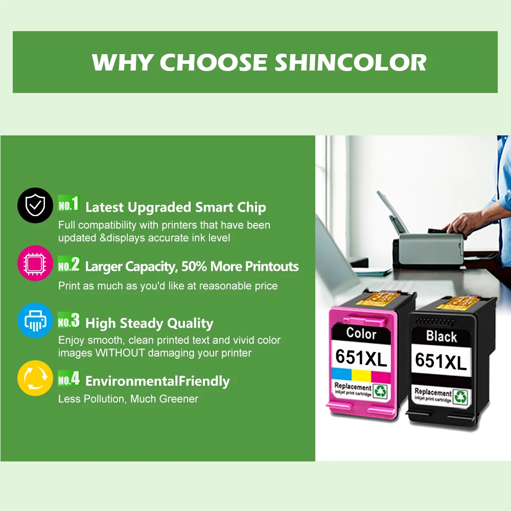 Фото Картридж с чернилами ShinColor 651 совместимый с C2P10A C2P11A для HP Deskjet Ink Advantage 5575 Officejet 202 252, для мобильного принтера №3