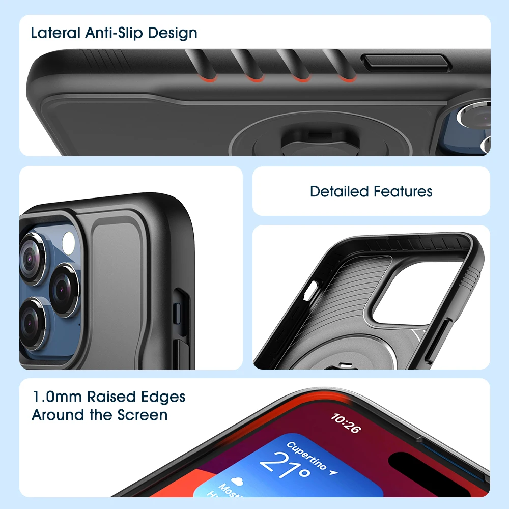 Shockproof iPhone Case with Quick Mount and Adapter