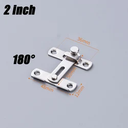 Versatile Sliding Right Angle Door Latch for Enhanced Security and Safety (2inch-Silvery 180)