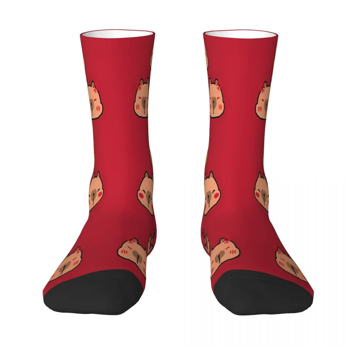 

Red Capybara Guinea Pig Sock Socks Men Women Polyester Stockings Customizable Hip Hop