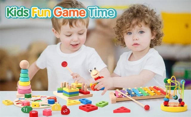 Jogo de colheita de madeira para crianças, brinquedos montessorianos,  brinquedos educativos para aprendizagem precoce para meninos e meninas,  seleção de formas, 1 ano, 2 anos, 3 anos - AliExpress