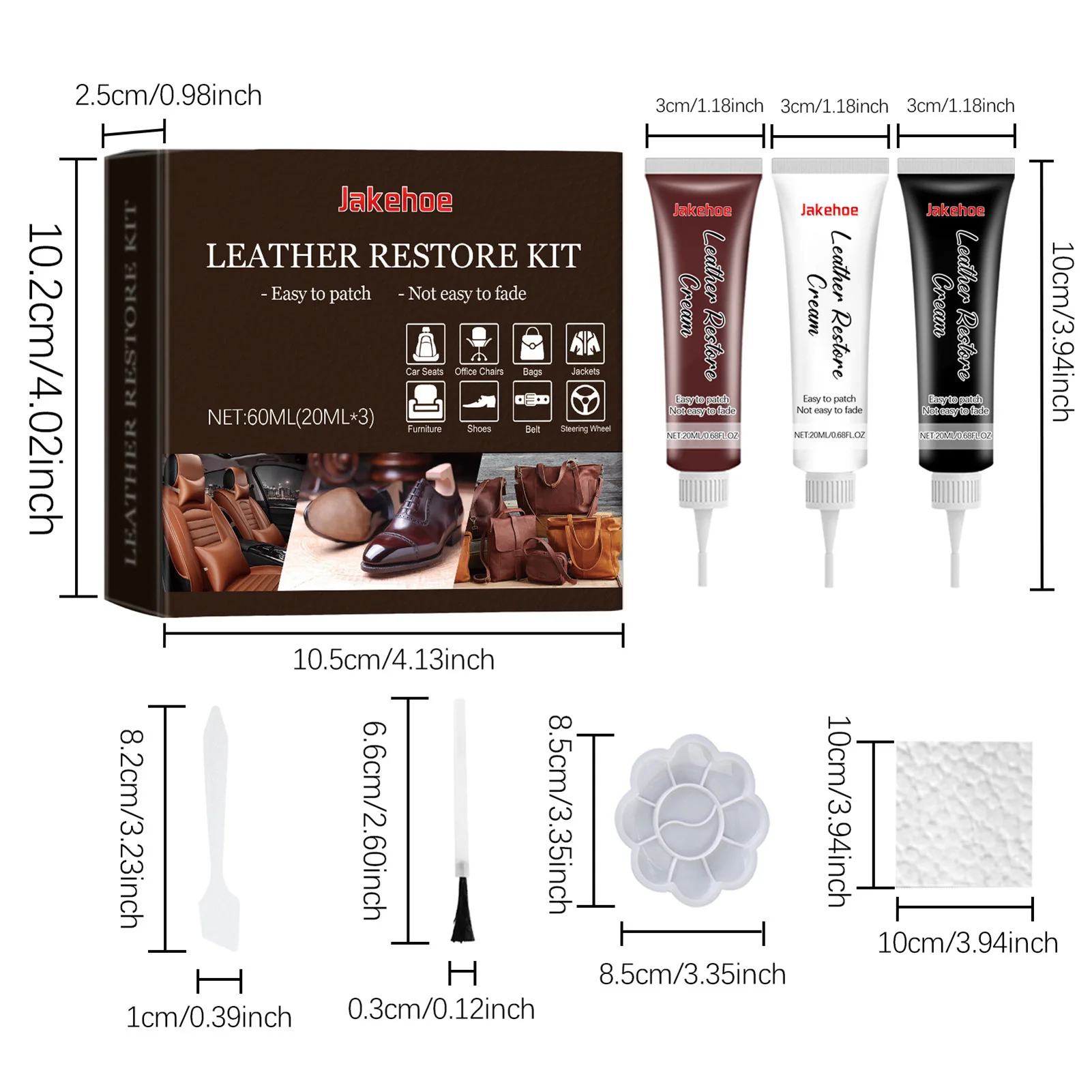 Advanced Car Leather Repair Kit Quick and Easy to Use DIY Leather Seat Repair Cream Suitable for Faded & Scratched