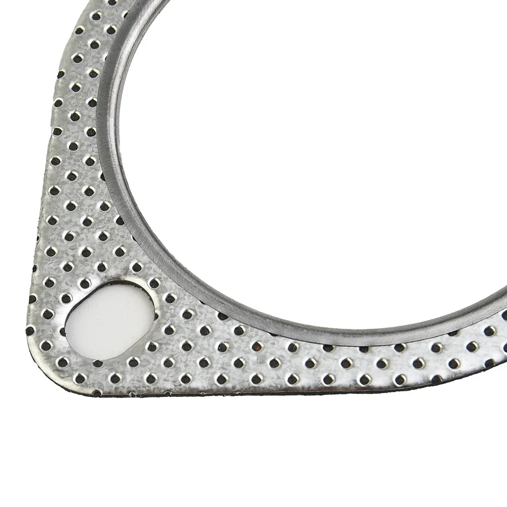 2Pcs 76mm Car Sliver Exhaust Gasket Flange 2 Bolt 3" Inch Downpipe Metal Multi Layer Reinforced Gasket exhaust gasket