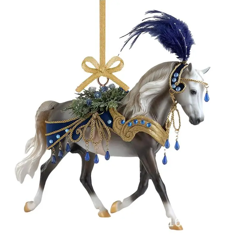 Acrylic Horse Ornaments for Christmas Tree Exquisite Hanging Craft Pendant Party Decorations for Christmas Trees Windows Walls